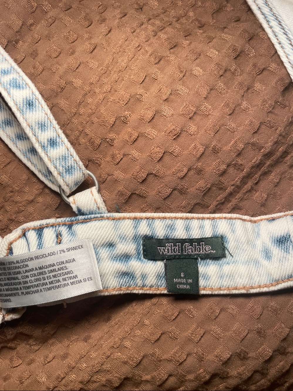 wild fable Light Blue Denim Floral Embroidered Bralette - Picture 6 of 6